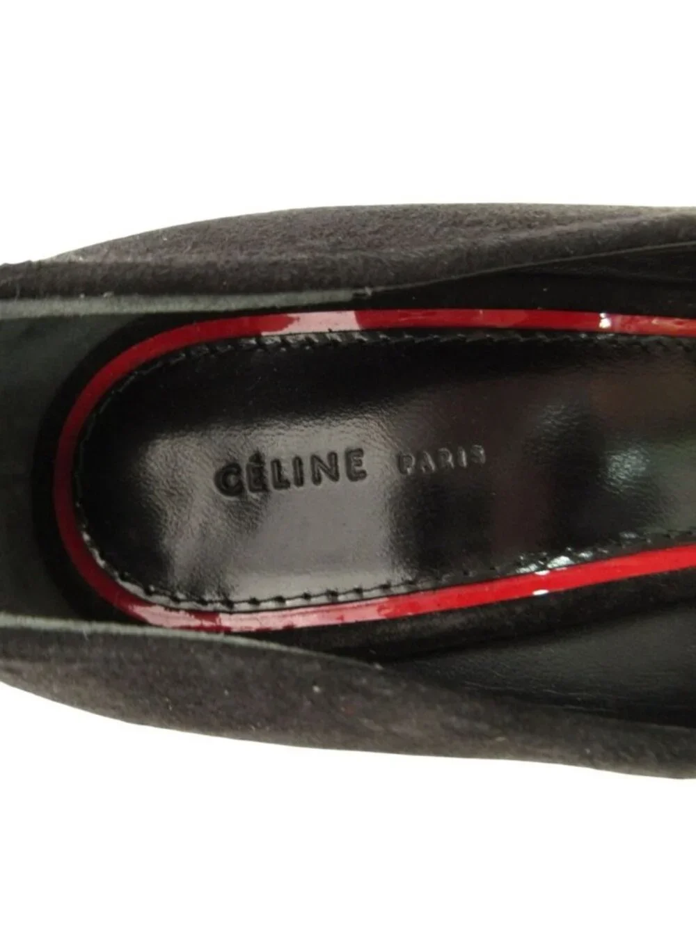 Celine Pumps Phoebe Philo Era by Wedge Sole Almond Toe Suede Ankle Strap Belt
